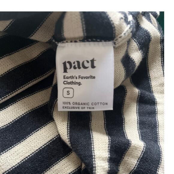 Pact 100% Organic Cotton Crew Neck Sweater Charcoal Gray and Cream Small - Picture 6 of 6